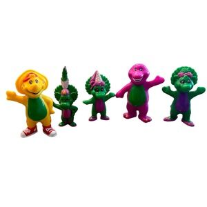 Barney and Friends Vintage PVC Figure Lot Barney Baby Bop BJ 1990s Toy Set 5pc